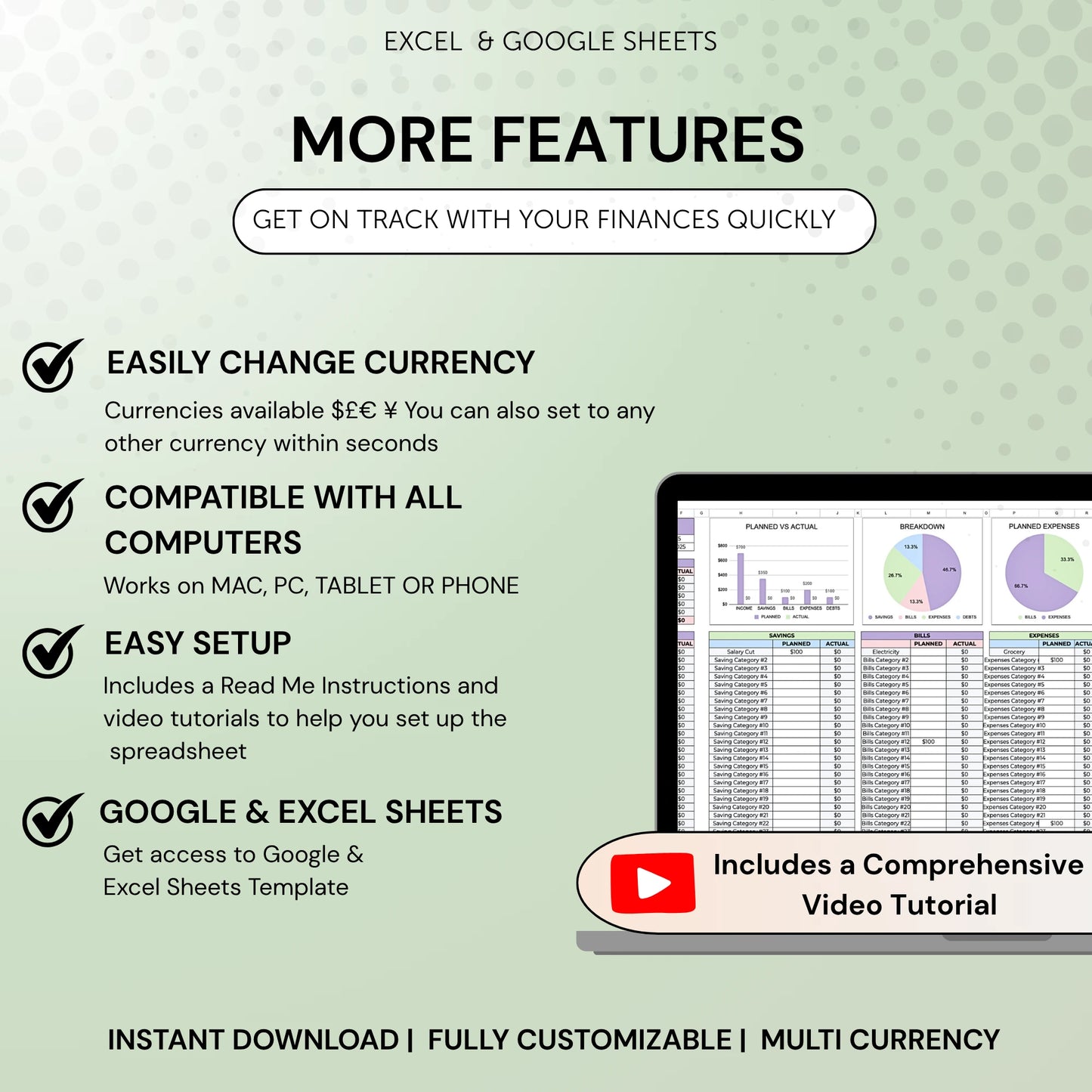 Ultimate Paycheck Budget Template Excel and Google Sheets