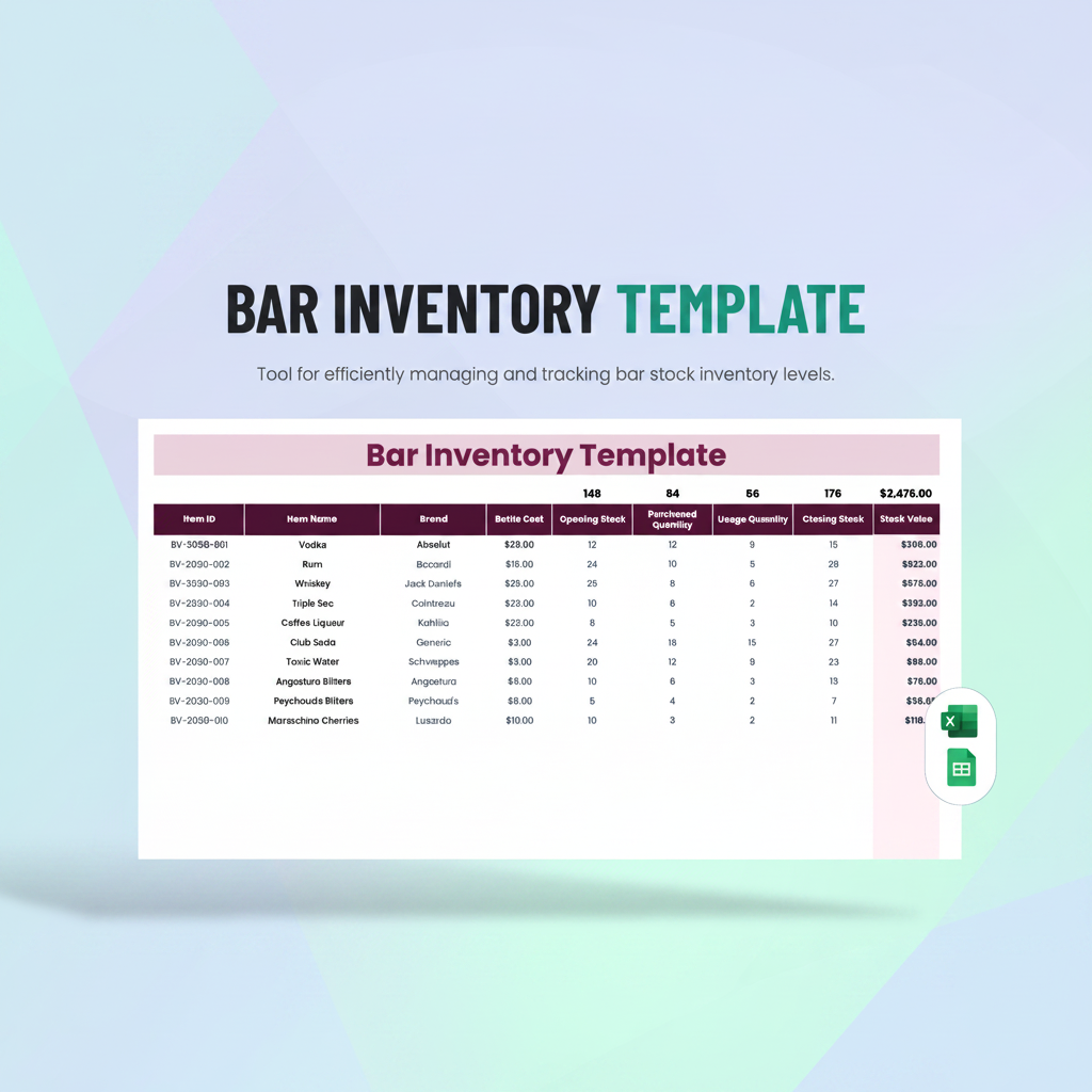 Bar Inventory Template