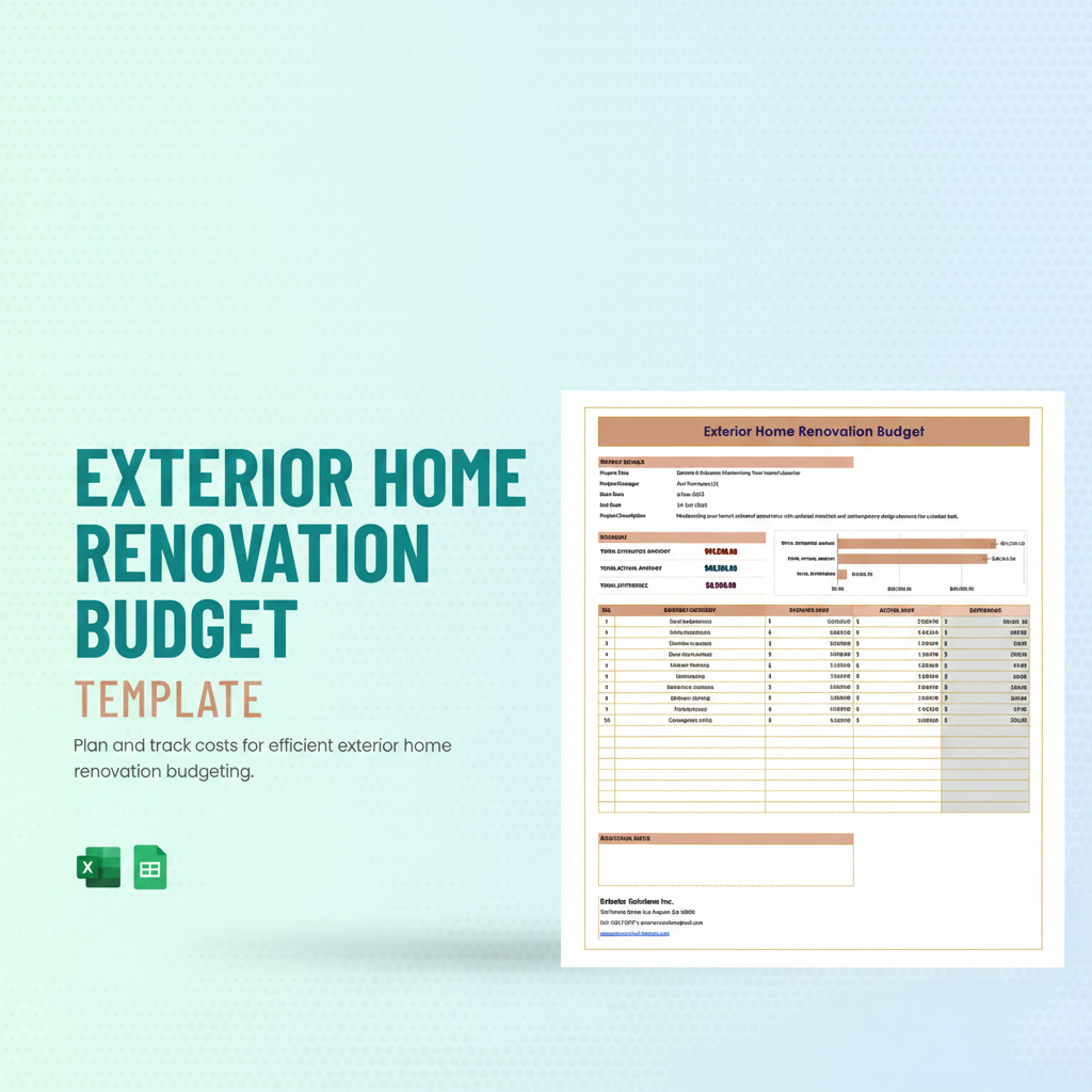 Exterior Home Renovation Budget Template