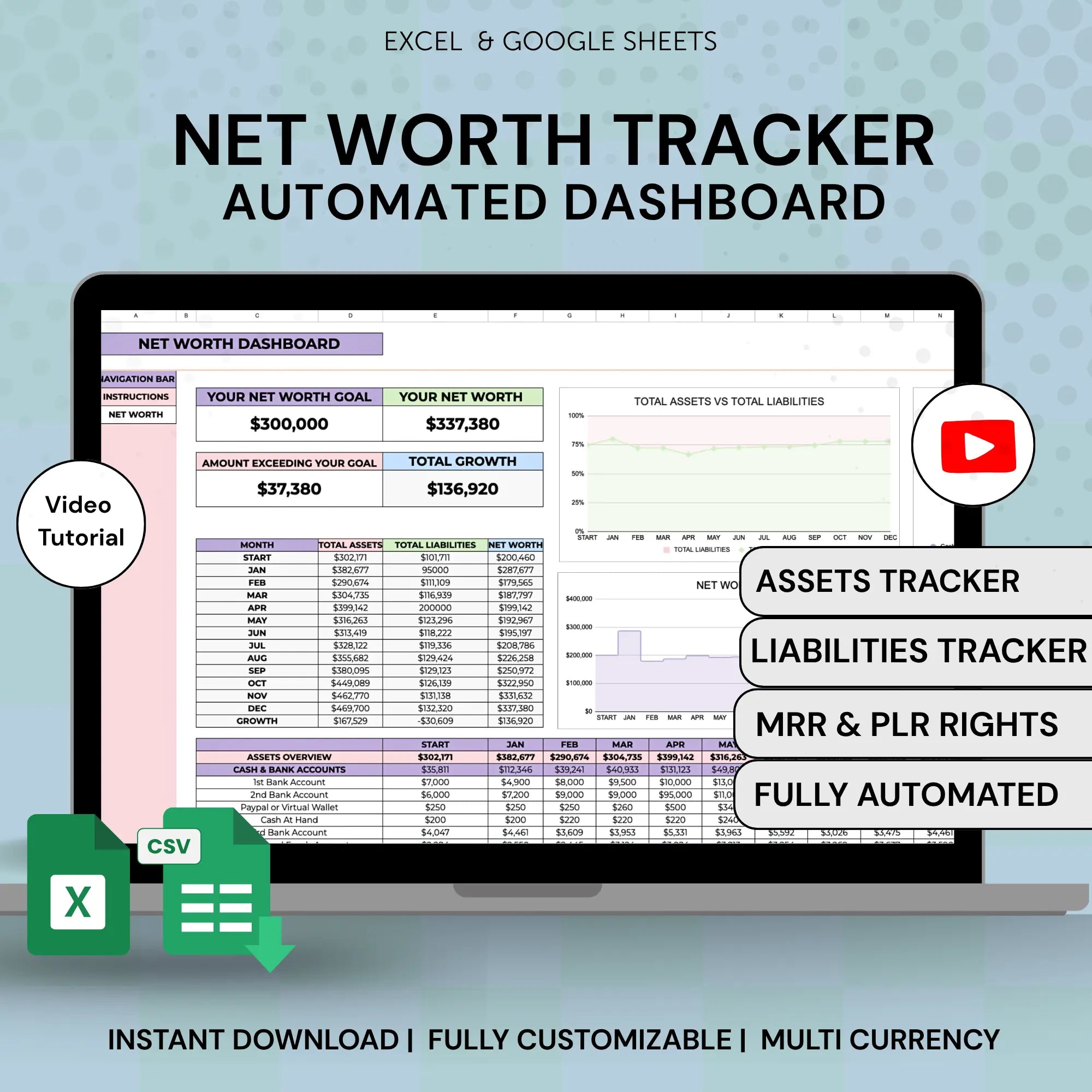 Networth Tracker – ExcelSheets