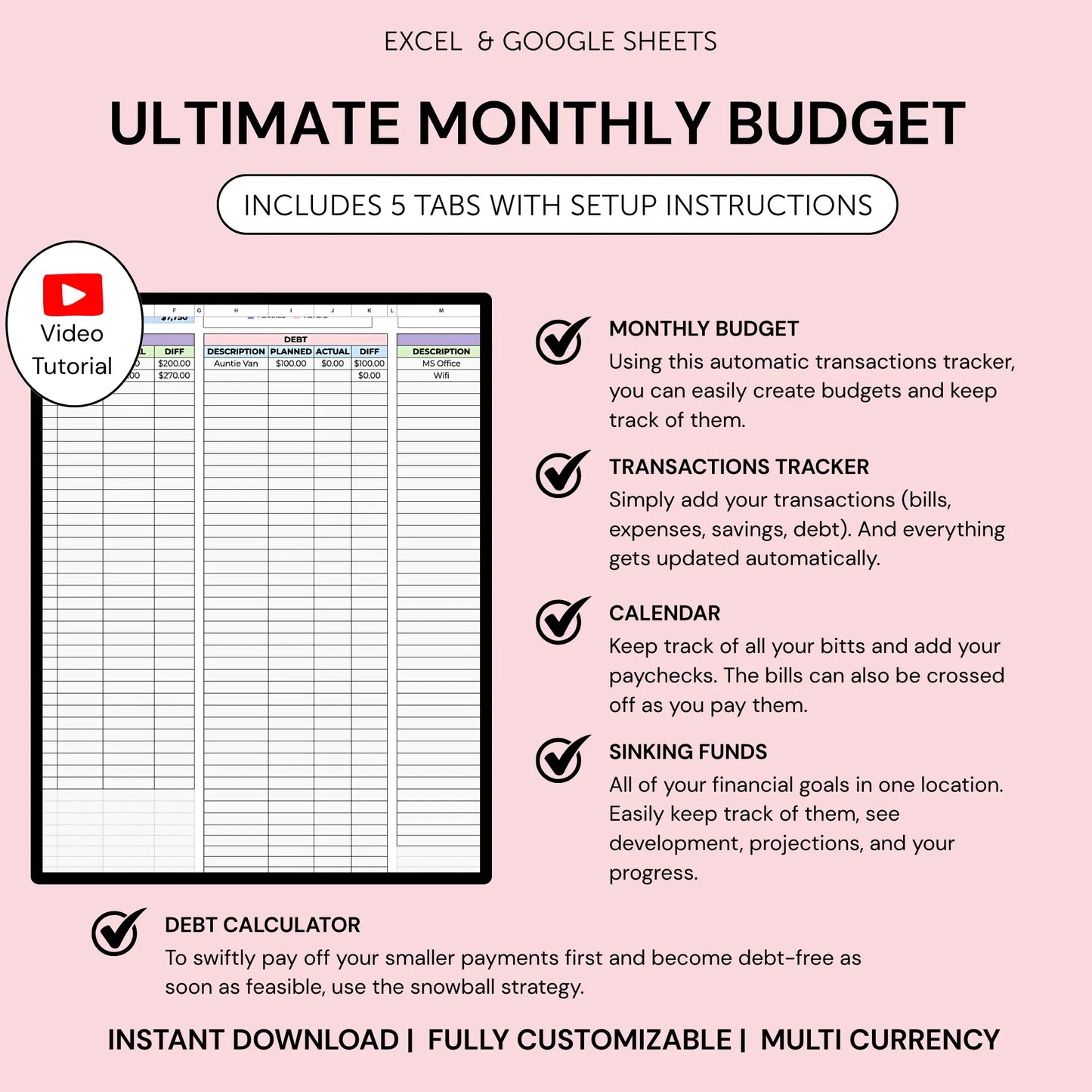 Ultimate Monthly Budget Tracker