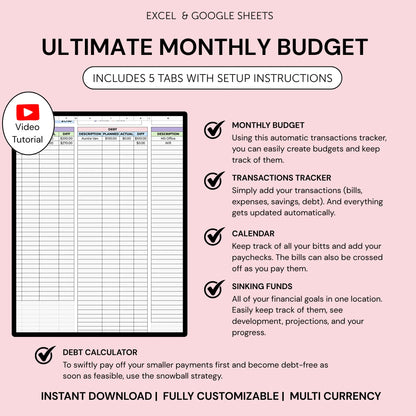 Ultimate Monthly Budget Tracker