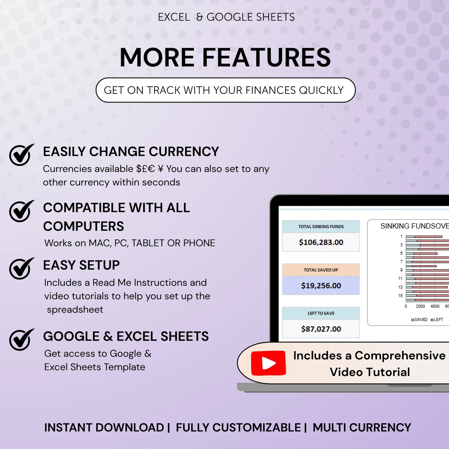 Sinking Funds Spreadsheet in Excel and Google Sheets