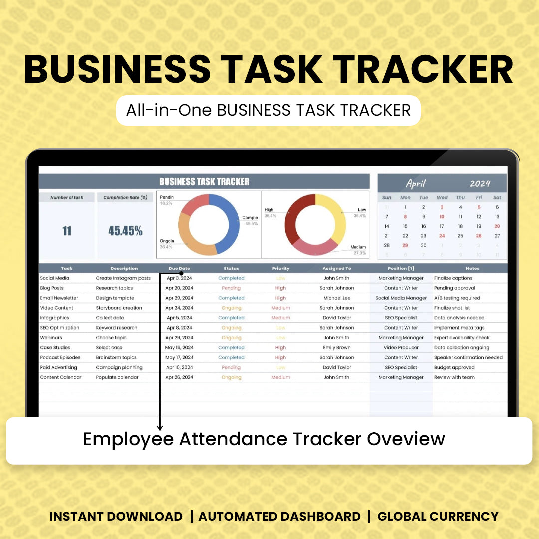 Business Task Tracker Template