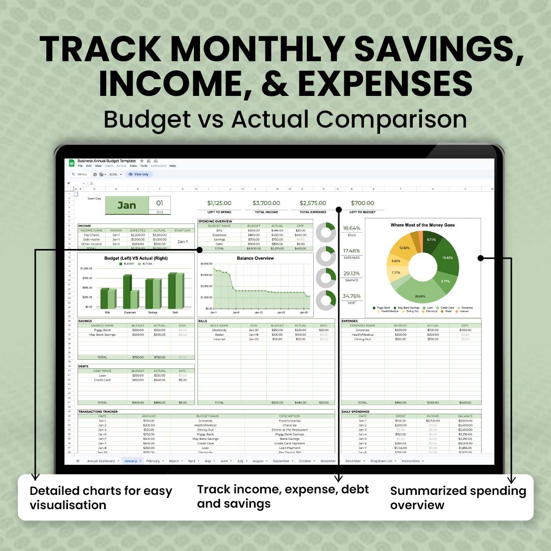 Business Annual Budget Template
