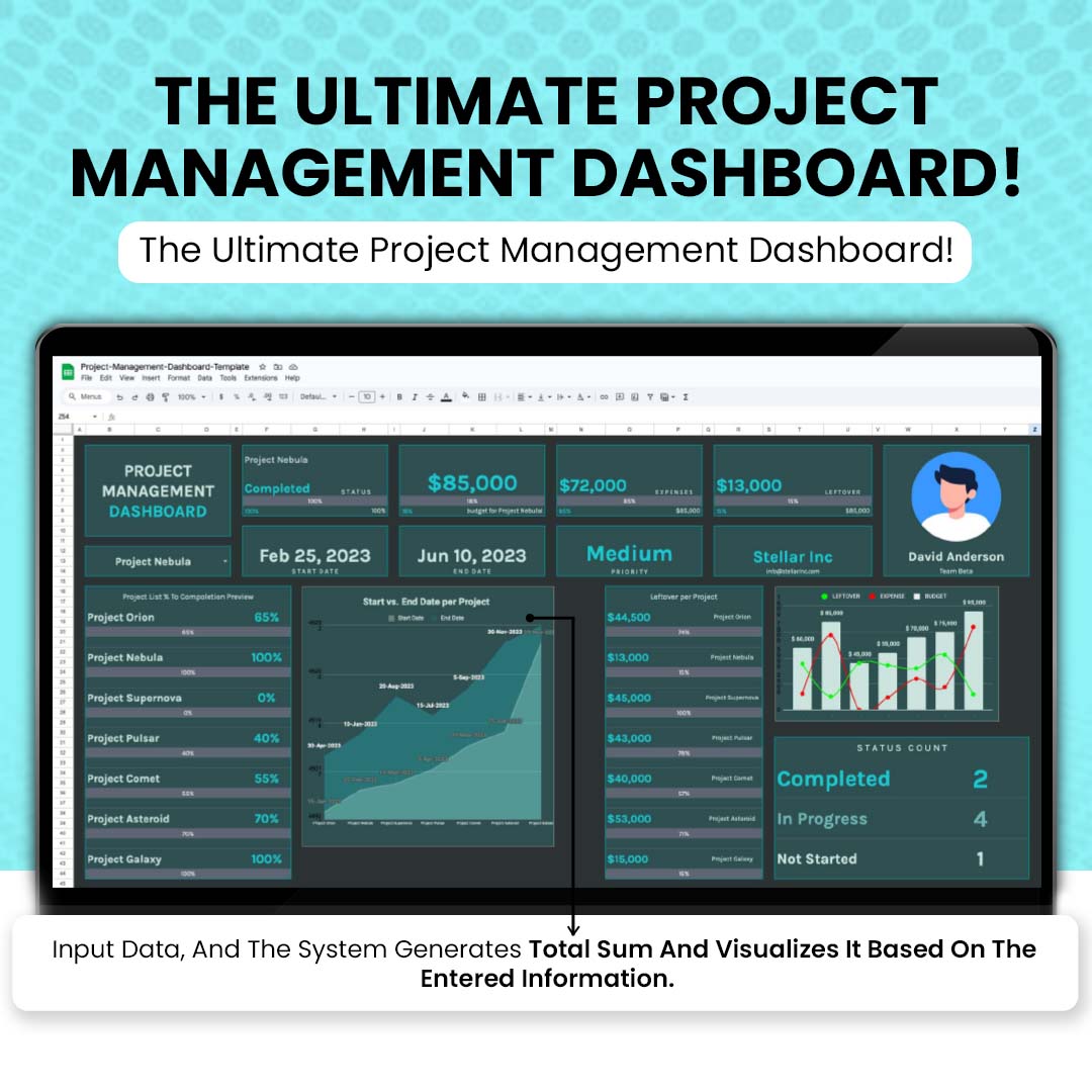 Customizable Project Dashboards Project Management Dashboard Template – ExcelSheets