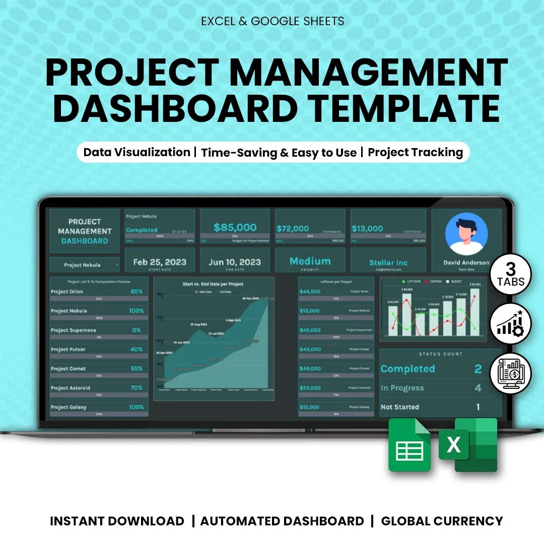 Customizable Project Dashboards Project Management Dashboard Template – ExcelSheets