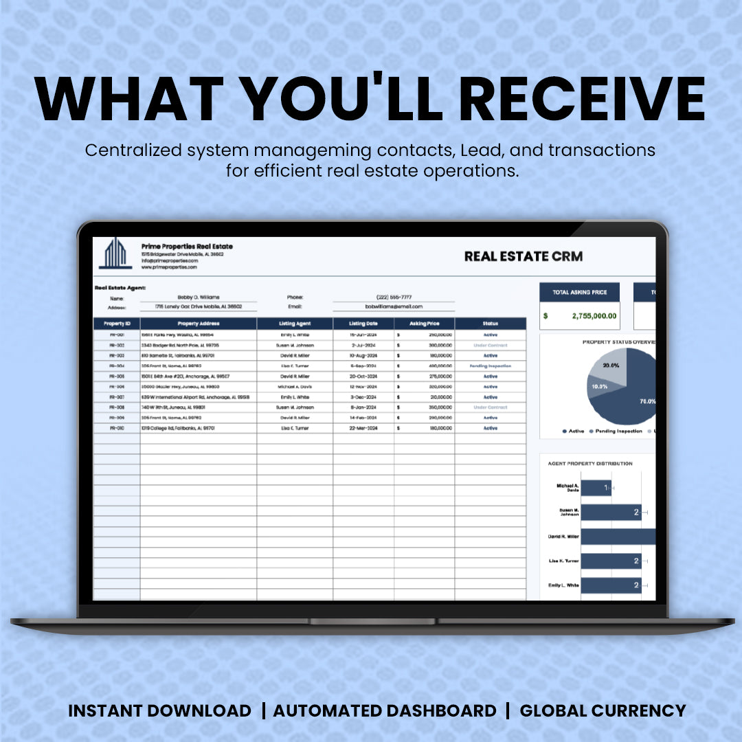 Real Estate CRM Template ExcelSheets