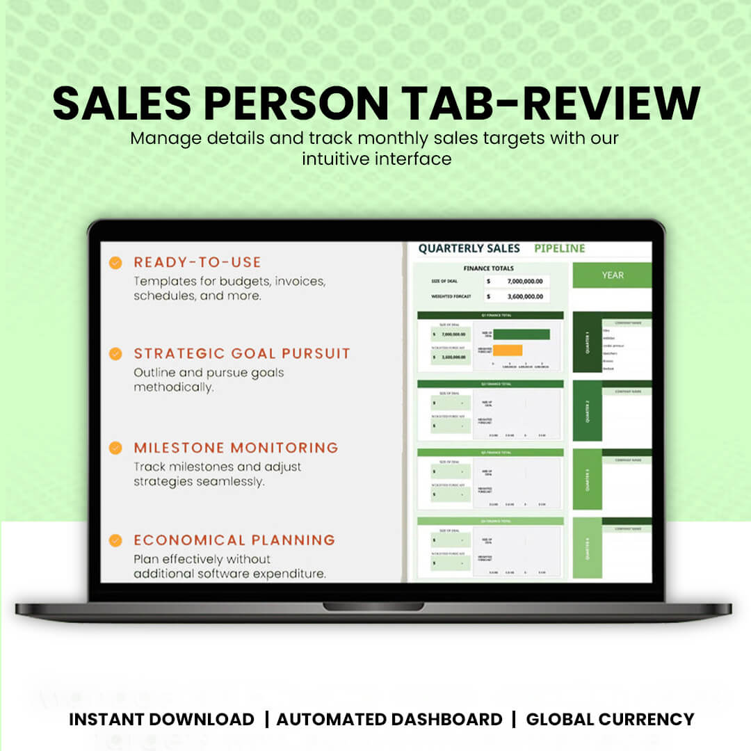 Sales pipeline tracker template layout overview