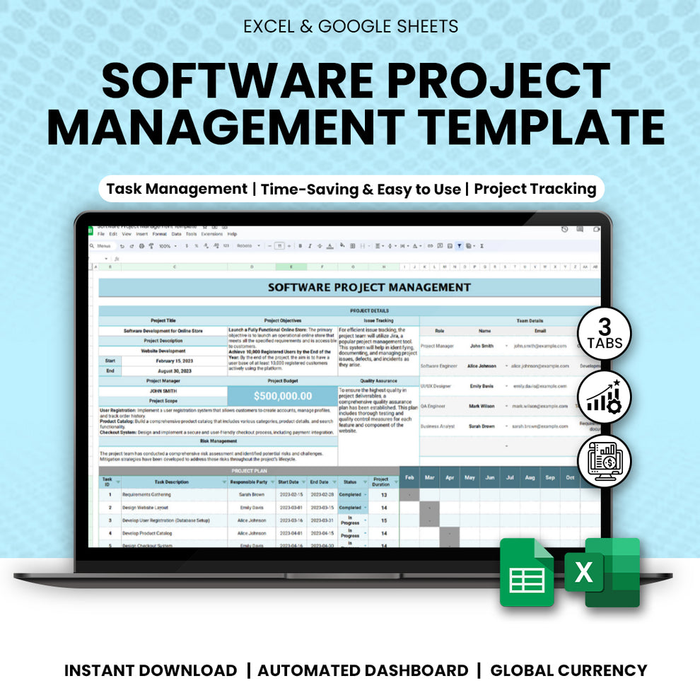 Software Project Management Template – ExcelSheets