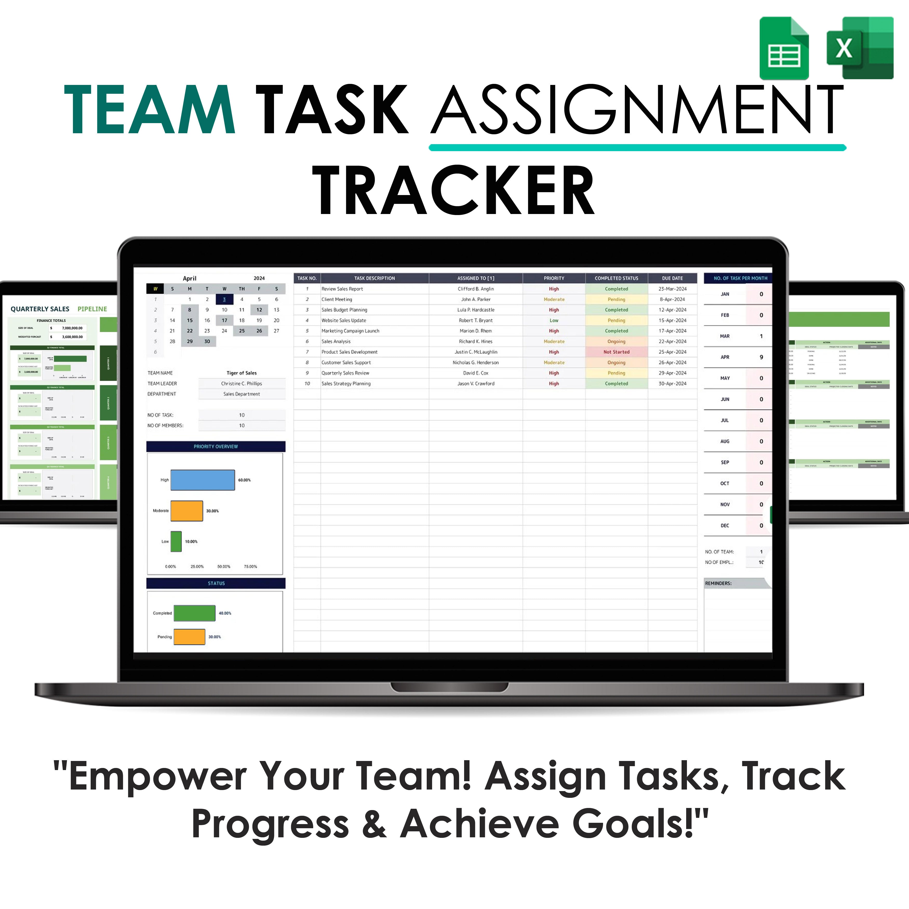 Team Task Assignment Tracker – ExcelSheets