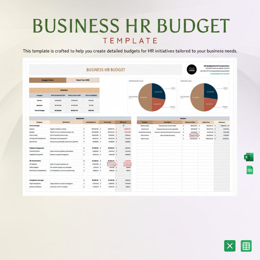 Business HR Budget Template
