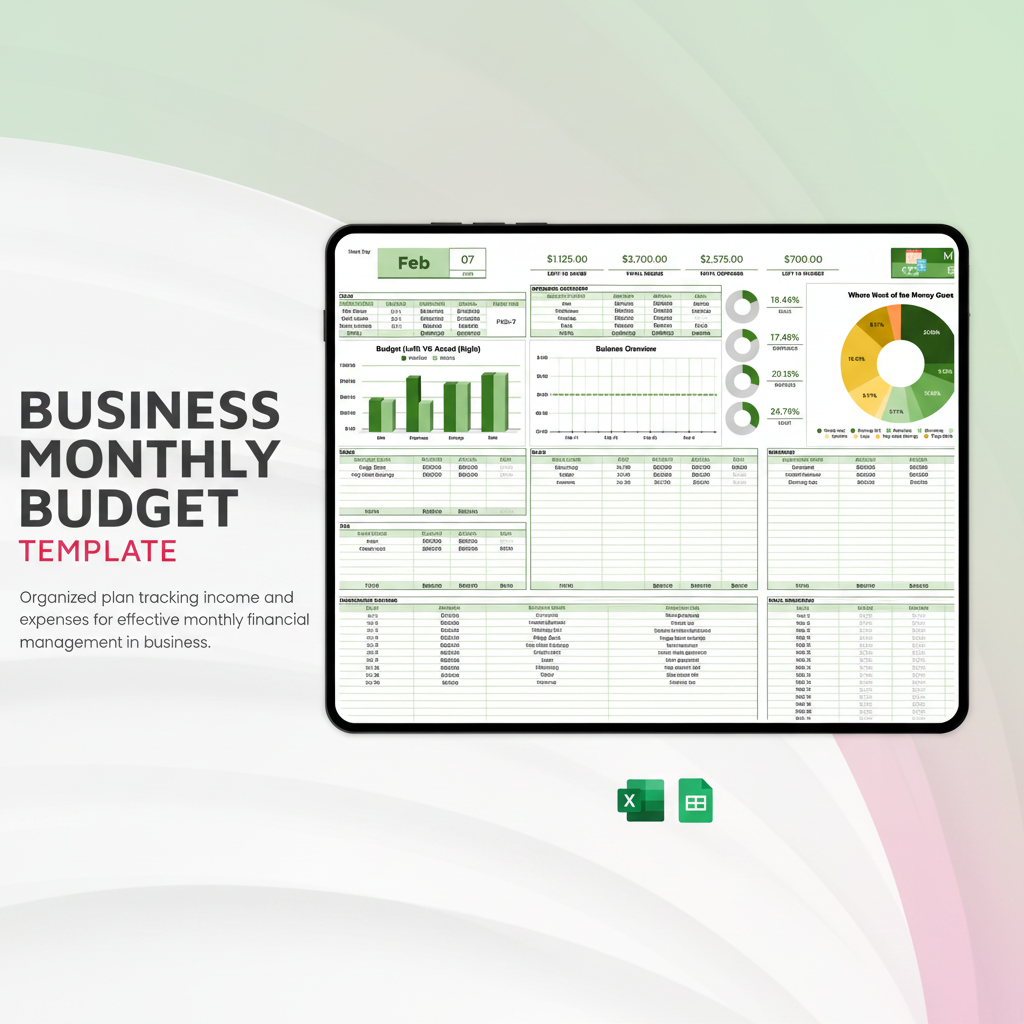 Business Monthly Budget Template