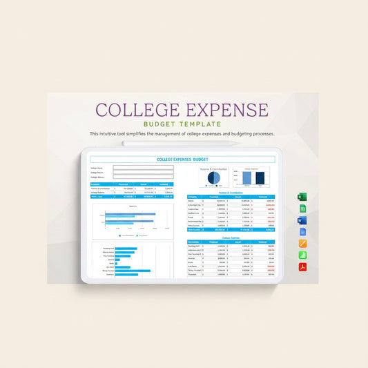 College Expense Budget Template