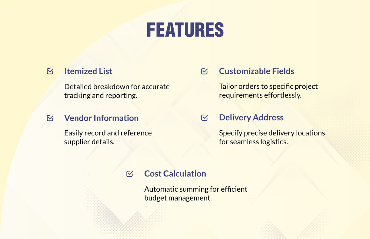 Construction Purchase Order Template
