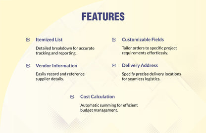 Construction Purchase Order Template
