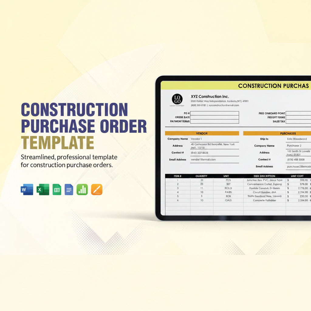Construction Purchase Order Template