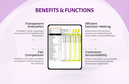 Construction Bid Tabulation Template
