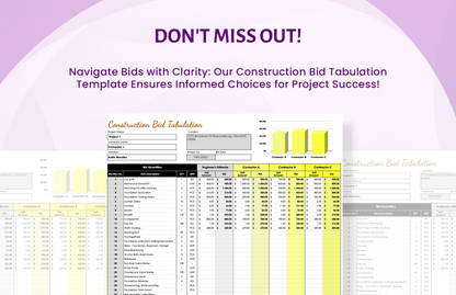 Construction Bid Tabulation Template