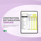 Construction Bid Tabulation Template