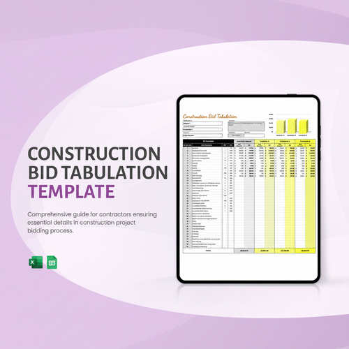 Construction Bid Tabulation Template