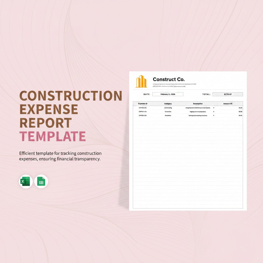 Construction Expense Report Template