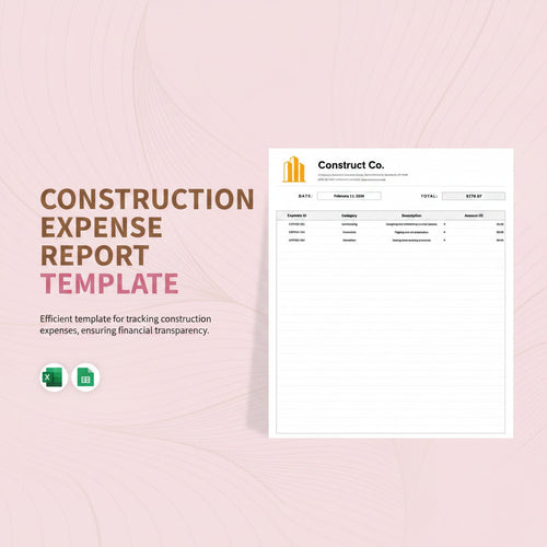 Construction Expense Report Template