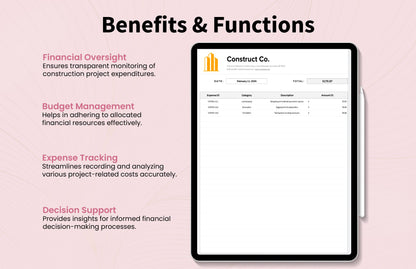 Construction Expense Report Template
