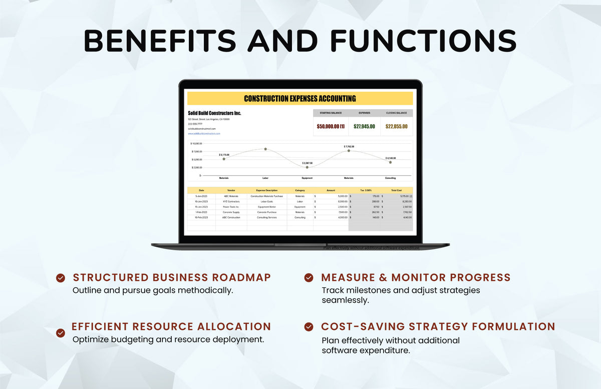 Construction Expenses Accounting Template