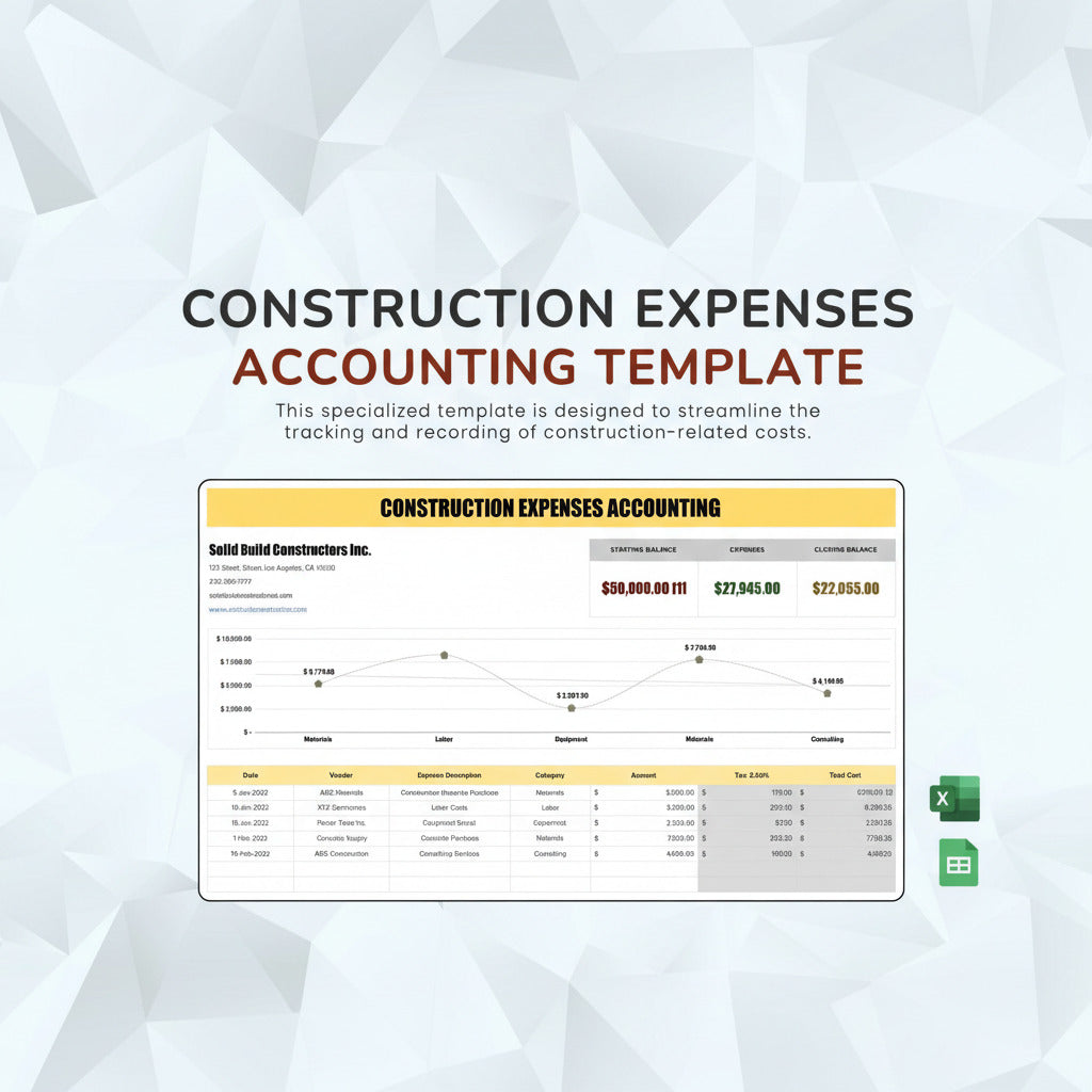 Construction Expenses Accounting Template