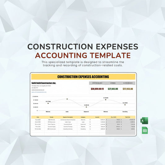 Construction Expenses Accounting Template