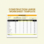Construction Labor Worksheet Template