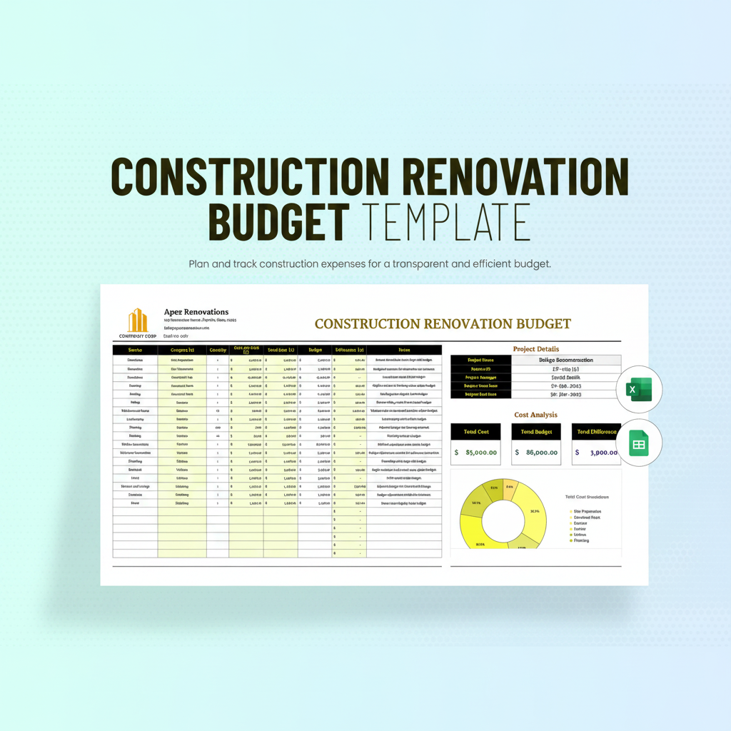 Construction Renovation Budget Template