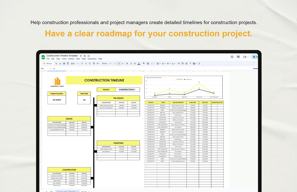 Construction Timeline Template
