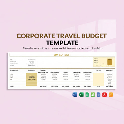 Corporate Travel Budget Template