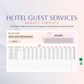 Hotel Guest Services Budget Template
