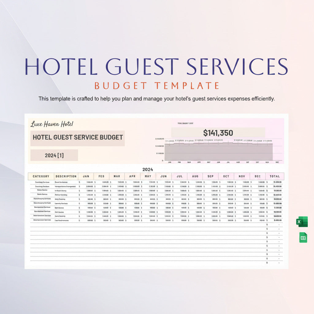 Hotel Guest Services Budget Template