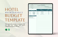 Hotel Mantainance Budget Template