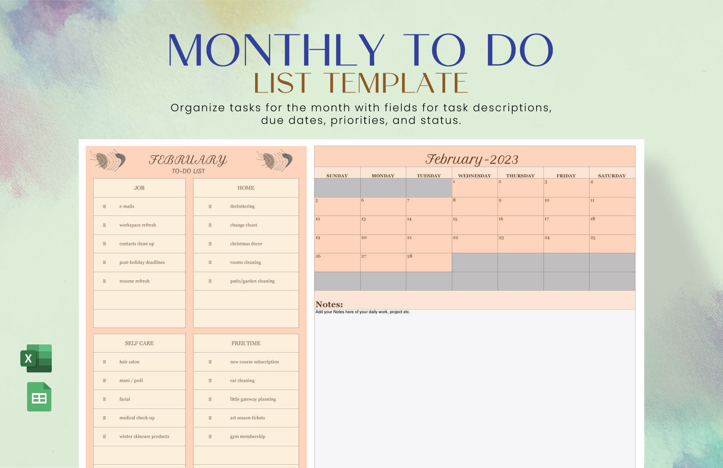 Monthly To Do List