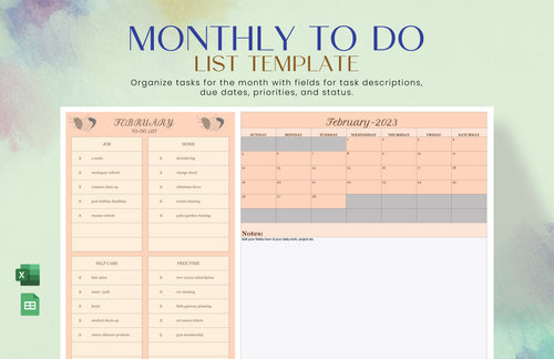 Monthly To Do List