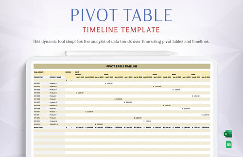 Pavot Table Timeline Template