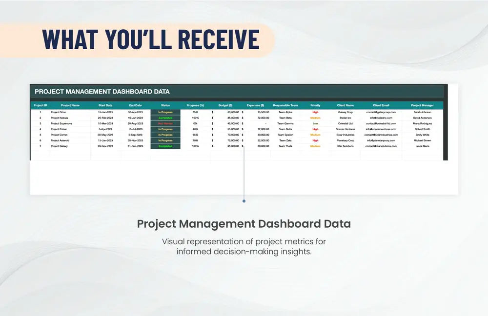 Project Management Dashboard Template