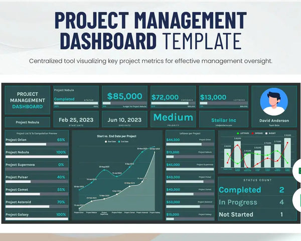Project Management Dashboard Template ExcelSheets